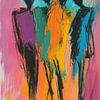 Figures abstraites | Cinq figures aux couleurs vives sur Caprices d'Art