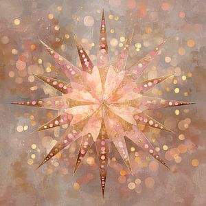 Strahlende Weihnachtssterne in Gold, Bronze und Rosa