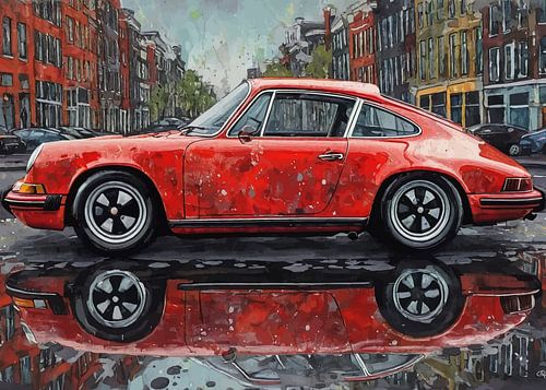 De klassieke Porsche 911 Carrera met Cityscape 3