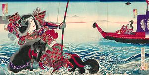 Toyohara Kunichika - The Actors Ichikawa Danjuro IX as Nasu no Yoichi... (2)