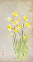Narcissen met citroenvlinder