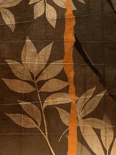 Wabi-Sabi: Botanische Formen in warmen Erdtönen und Gold