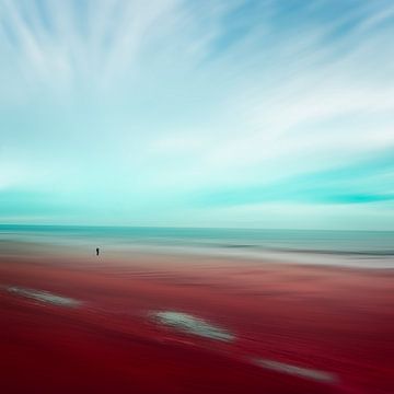 Eenzaamheid op een uitgestrekt strand van Dirk Wüstenhagen