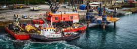 Bustling Afternoon at Fishguard Harbour With Moored Vessels by Luc V. de Zeeuw