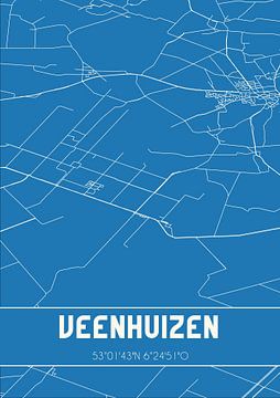 Blauwdruk | Landkaart | Veenhuizen (Drenthe) van Rezona