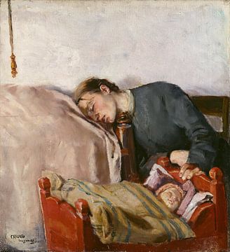 Christian Krohg, Moeder en kind, 1883 van Atelier Liesjes