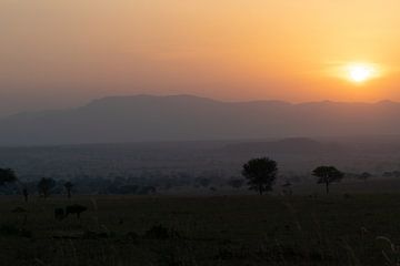 The last glow - Kidepo on fire and rest by Rick Massar