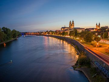 Maagdenburg - Aan de Elbe bij nacht van t.ART