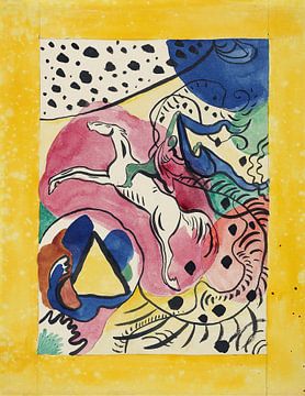 Ontwerp voor de omslag van de almanak 'De Blauwe Ruiter', Wassily Kandinsky