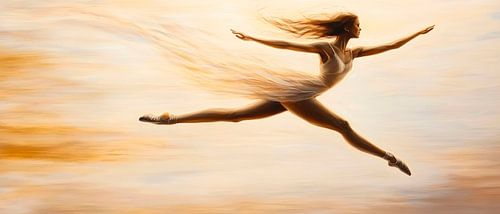 Dynamic dance in golden light