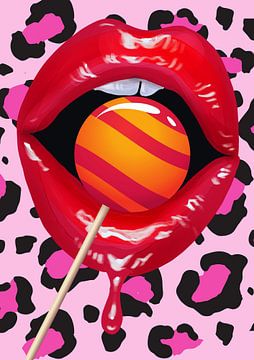 Pink panther lips van Postergirls