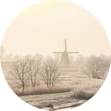 Uitzicht op de oude molen in de stad Kampen van Sjoerd van der Wal Fotografie