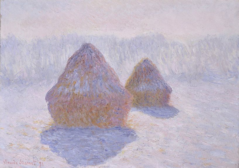 Heuschober (Wirkung von Schnee und Sonne), Claude Monet von Meisterhafte Meister