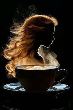vrouw met koffie van Egon Zitter
