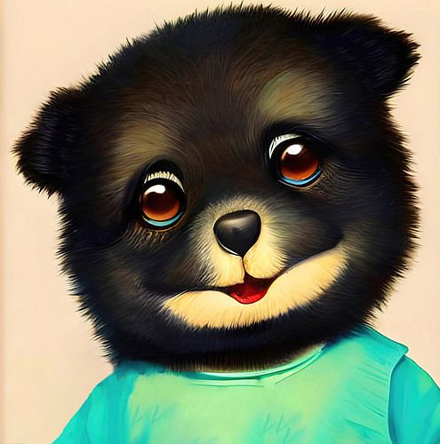 Schattige zwarte puppy illustratie