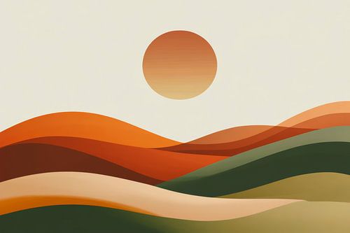 Landschap bij zonsondergang