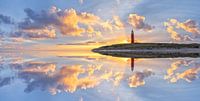Leuchtturm mit perfekter Reflektion. von Justin Sinner Pictures ( Fotograaf op Texel) Miniaturansicht