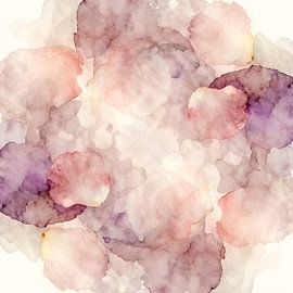 Abstraktes Aquarell in Rosa und Lila von Kristin M