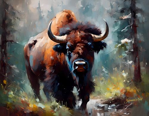 Wilde dieren - Geabstraheerd surrealisme - Bizon 1