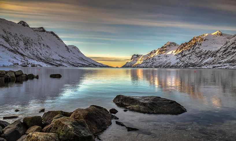 Sunset in winter in Ersfjordbotn, Norway by Adelheid Smitt
