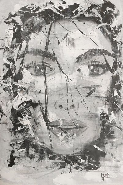 portrait de femme en noir et blanc par jolanda verduin
