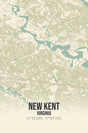 Vintage map of New Kent (Virginia), USA. by Prints of Place