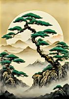 Paysage de montagne japonais