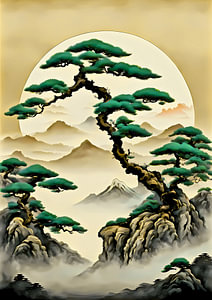 Japanische Berglandschaft