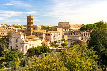 Forum Romanum met Colosseum, Rome van Jan Schuler