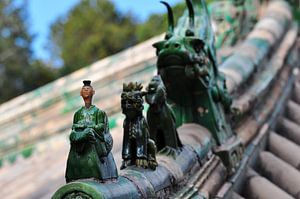 Chinesische Ornamente auf dem Dach