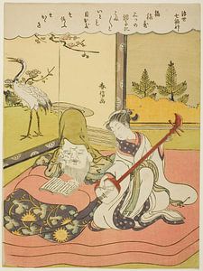 Suzuki Harunobu - Fukurokuju, from the series _The Seven Gods of...