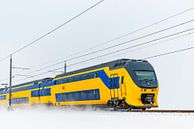 Intercity trein rijdend door de sneeuw van Sjoerd van der Wal Fotografie thumbnail