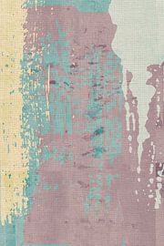 Scandinavian colorful abstract art in lilac, teal and yellow by Abstract Minimalist Art