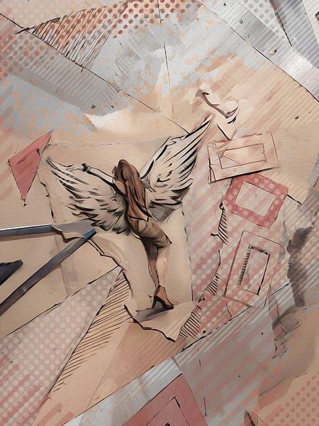 Semi abstract mixed media composition by Emiel de Lange