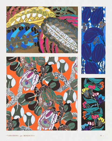 Vintage art deco pattern, variations 1 by Masterful Masters