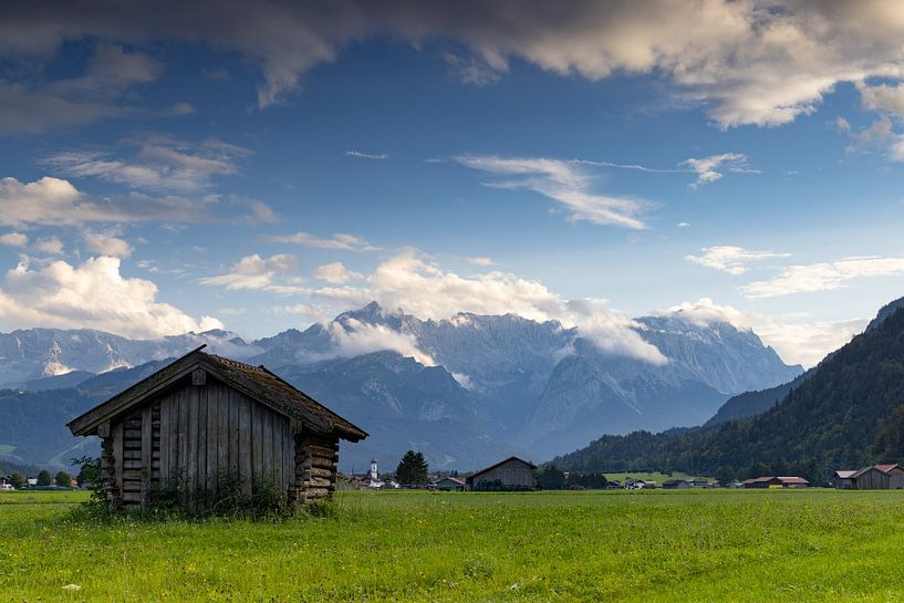 Uitzicht op Alpspitze en Zugspitze van Andreas Müller