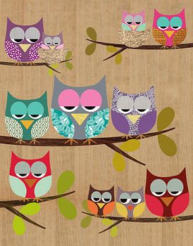 Cute Owls Collage