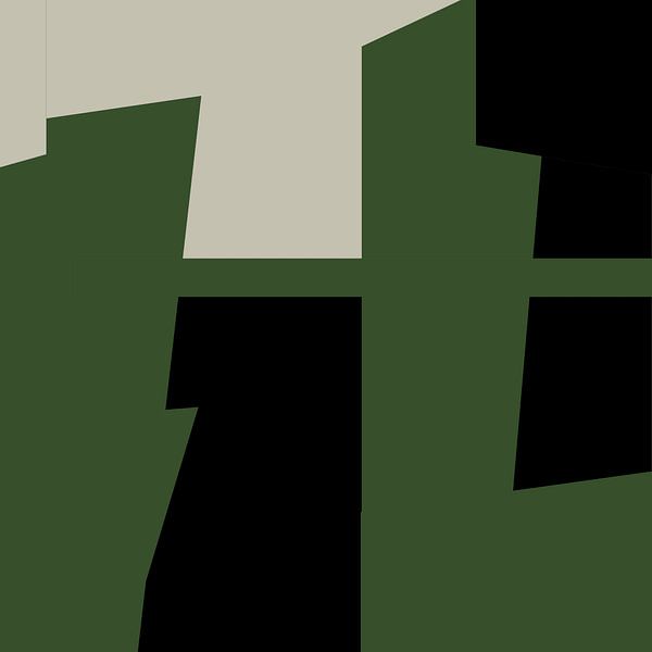 Geometrisch Grün Schwarz Abstrakte Formen Nr. 10 von Dina Dankers