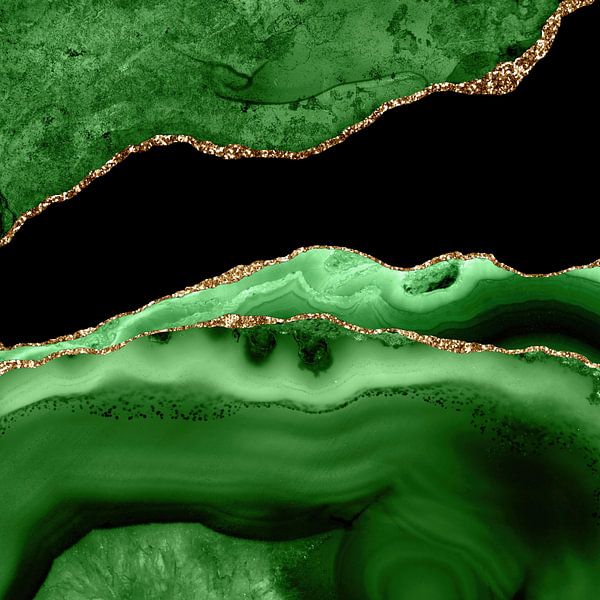 Green &amp; Gold Agate Texture 13 von Aloke Design