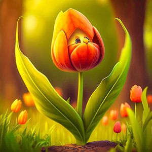 Tulpe mit Gesicht