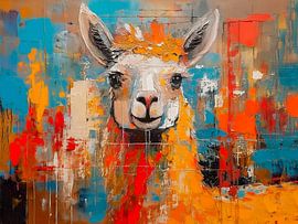 colorful llama by Marjolein Deelen