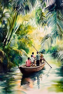 Avontuur in de jungleboot van Poster Art Shop