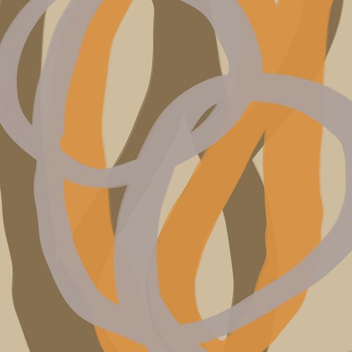 Kleurrijke en speelse moderne abstracte lijnen in geel, groen, grijs, beige