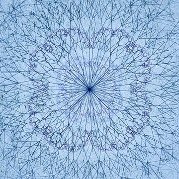 Mandala minimal, bleu sur Rietje Bulthuis