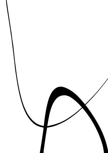 In elkaar grijpende twee B | Minimalistische lijn Abstract