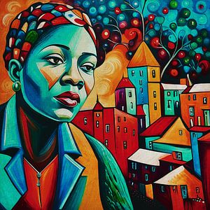 Portrait d'une femme de couleur sur Jan Keteleer