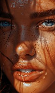 Portrait d'été sulfureux aux yeux bleus