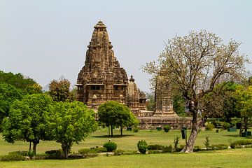 De tempels van Khajuraho in Madhya Pradesh India van Roland Brack