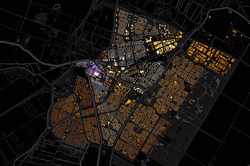 Kaart van Purmerend abstract von Maps Are Art