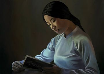 Reading woman by W. Vos